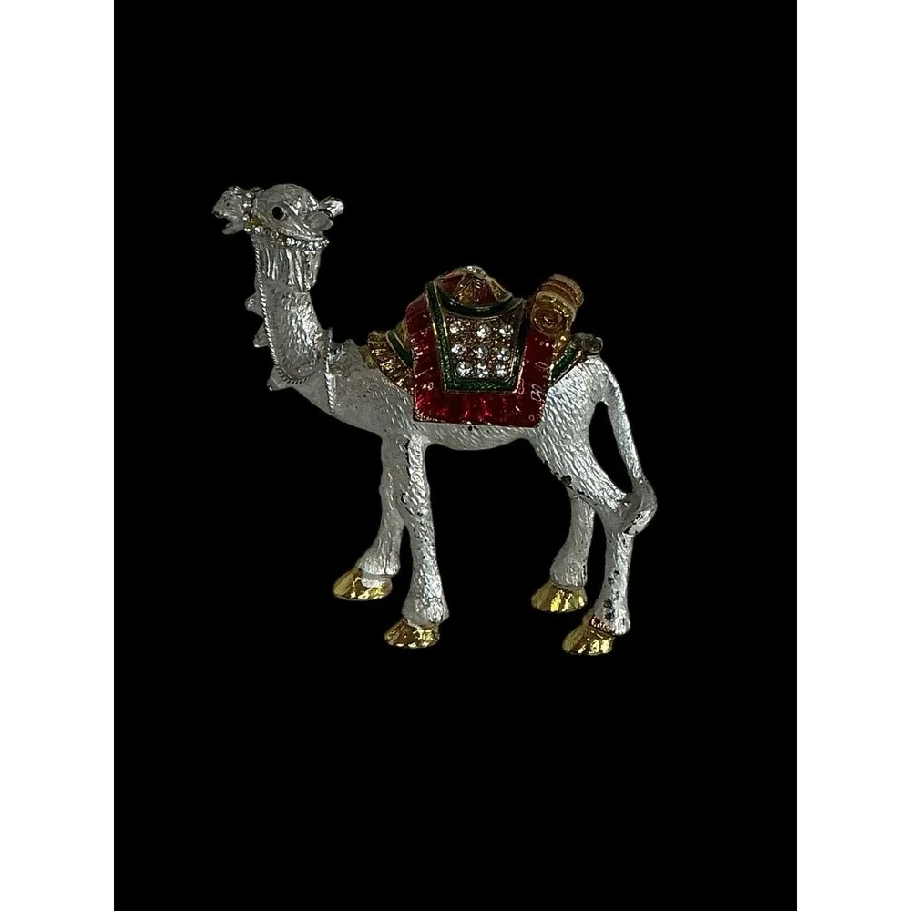 Collectables Jeweled Metal Enameled Camel Magnetic Trinket / Ring Box 4